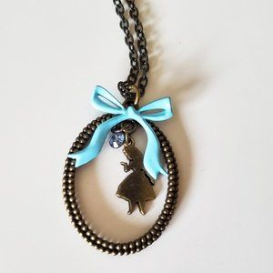 Alice In Wonderland Silhouette Dangle Necklace